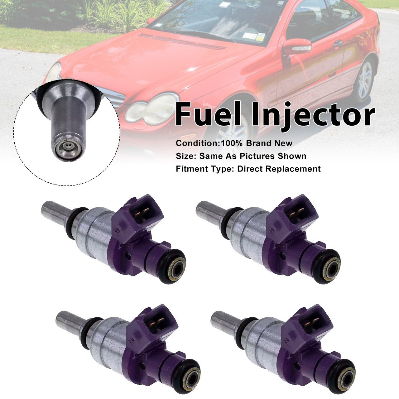 2001-2004 Mercedes-Benz C230 SLK230 Kompressor 4Pcs Fuel Injector 0000787249 Generic