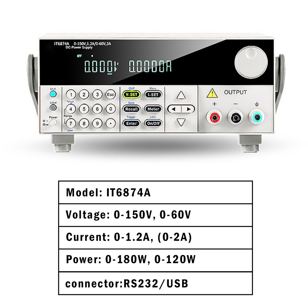 IT6874A Adjustable Programming Power Supply 0-150V 1.2A/0-60V 2A