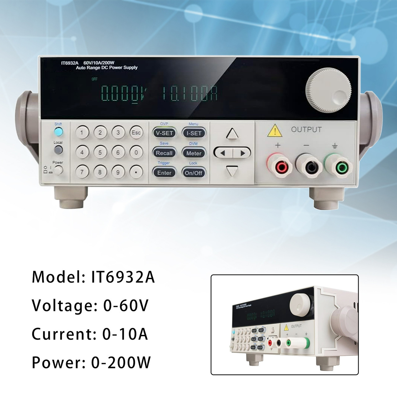 IT6932A Programmable DC Power Supply 60V/10A/200W Lab Power Supply