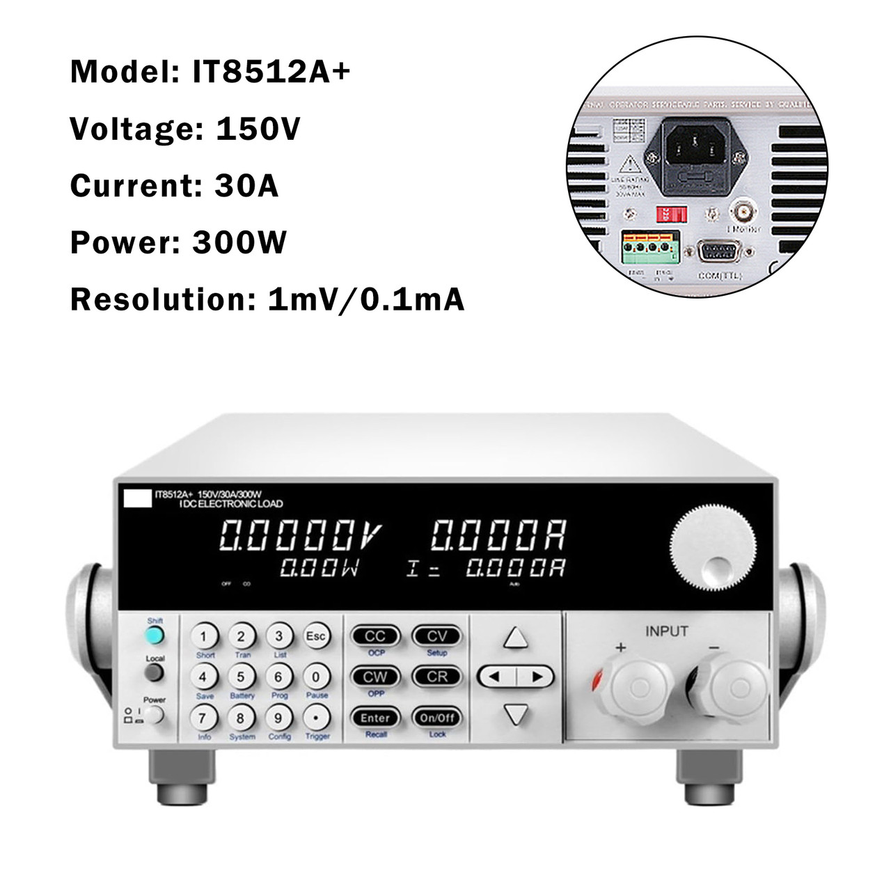 IT8512A+ 300W 150V 30A Programmable Electronic Load Battery Test