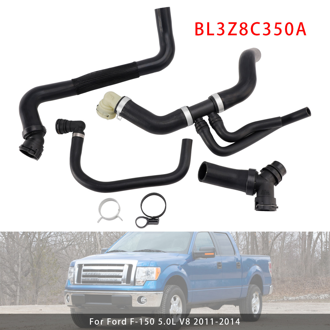 2011-2014 Ford F-150 5.0L V8 Radiator Coolant Hoses Sets BL3Z8C350A Generic