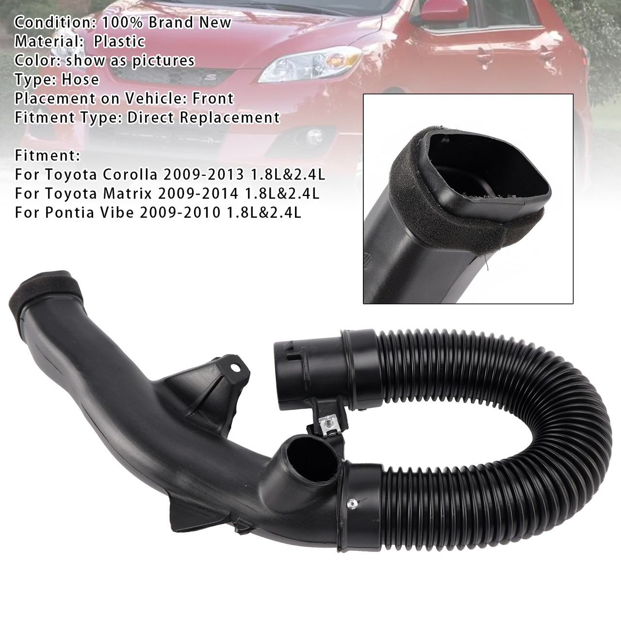 2009-2010 Pontia Vibe Air Cleaner Intake-Inlet Tube Duct Hose Generic