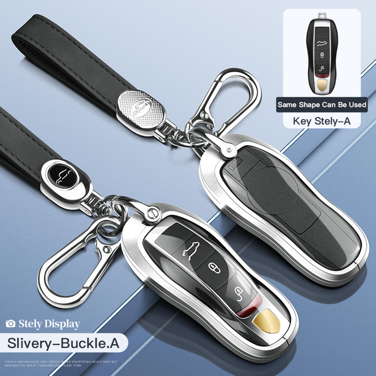 Aluminum Alloy TPU Black Car Key Case Cover With Buckle For Porsche Cayenne 911