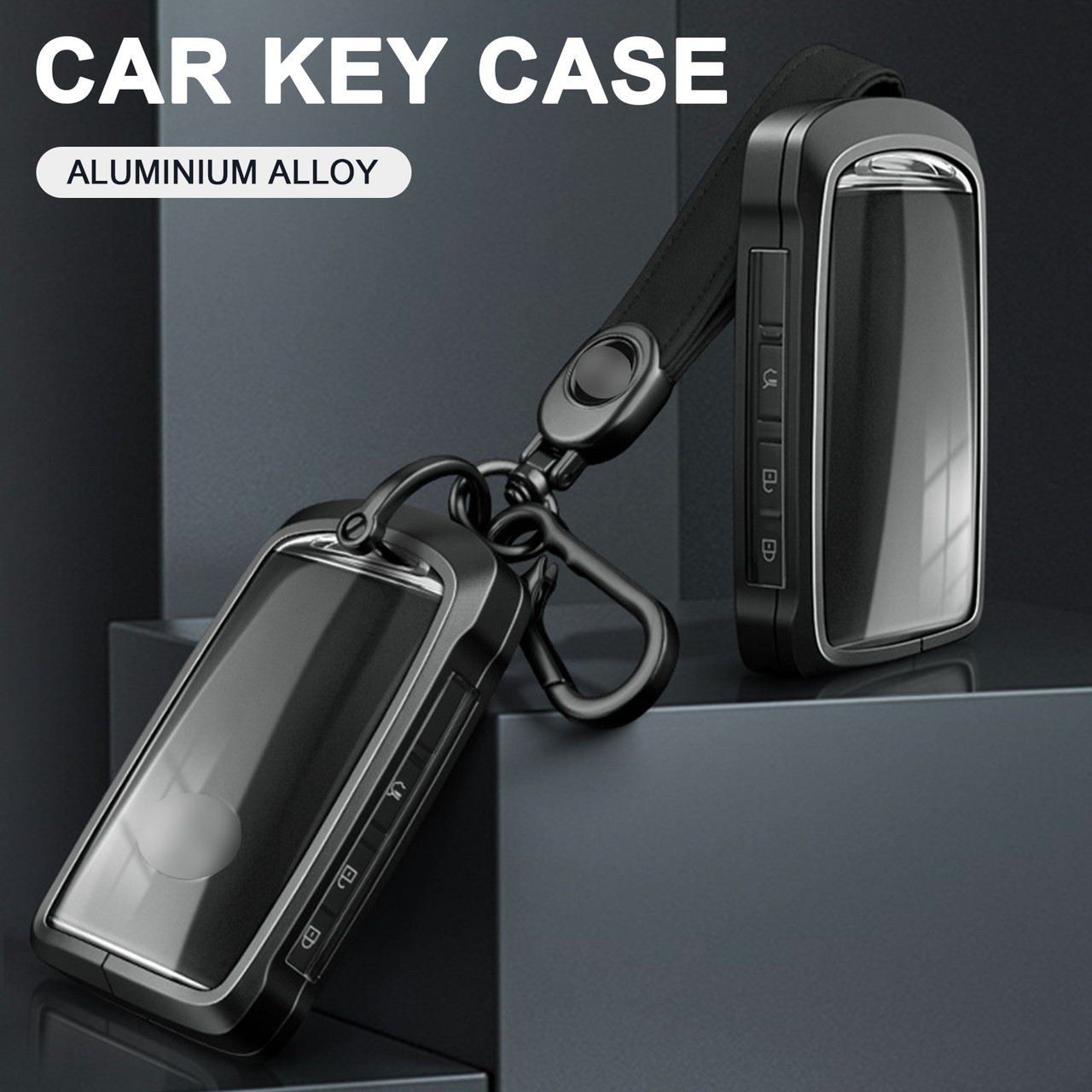 Aluminum Alloy TPU Black Car Key Case Cover With Buckle For Mazda CX-4 CX-5