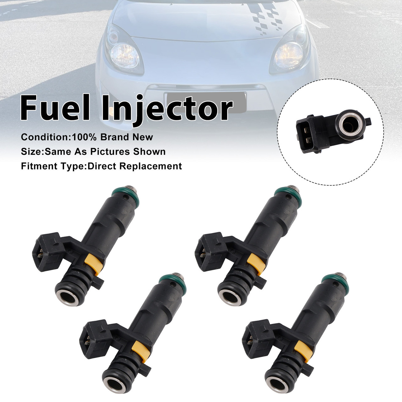 2007-2014 Renault Twingo II 1.2 8V D7F 4Pcs Fuel Injector 8200506653 Generic