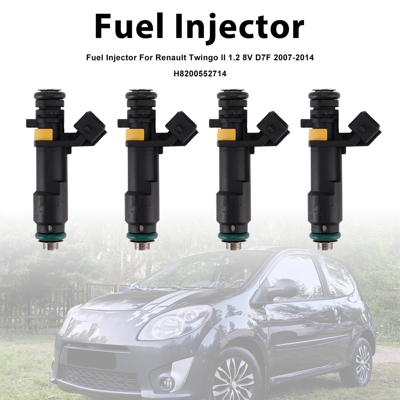 2007-2014 Renault Twingo II 1.2 8V D7F 4Pcs Fuel Injector 8200506653 Generic