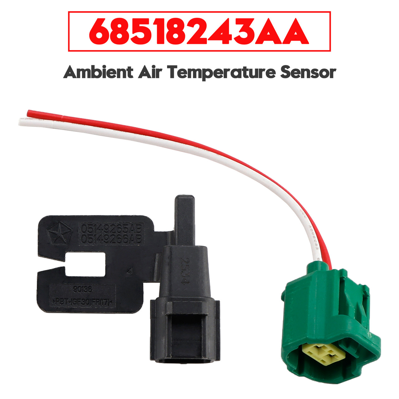 Ambient Air Temperature Sensor 68518243AA with Pigtail Connector Harness