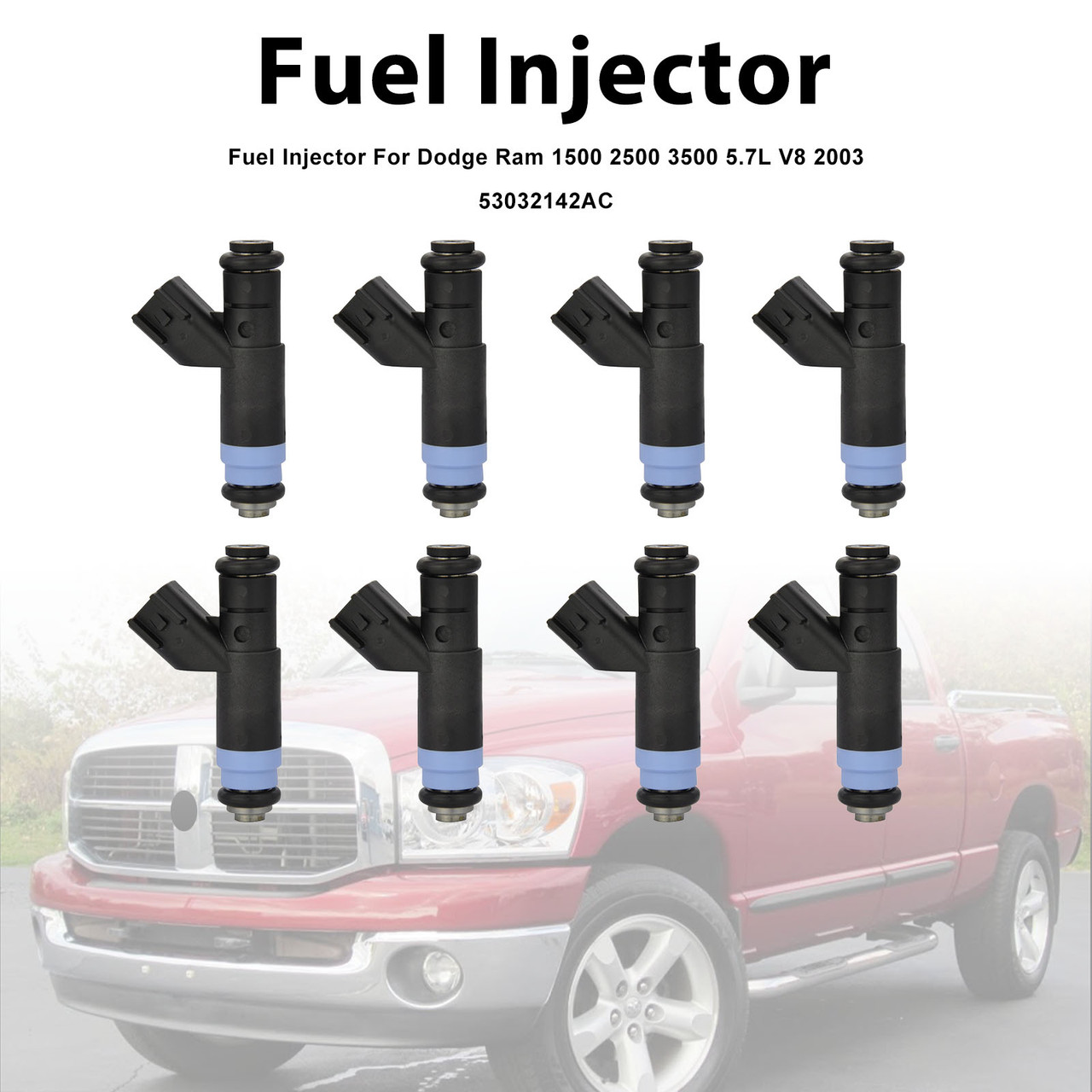 2003 Dodge Ram 1500 2500 3500 5.7L V8 8Pcs Fuel Injector 53032142AC Generic