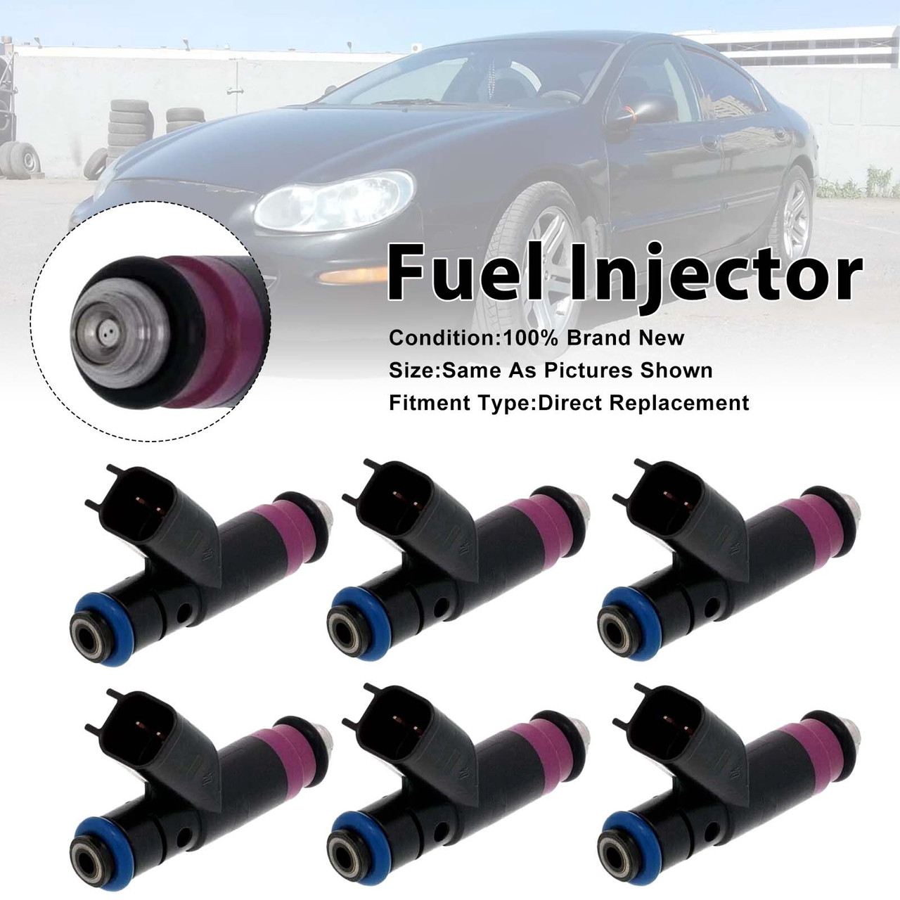 2000 Dodge Intrepid 2.7L V6 6Pcs Fuel Injector 04591657AA Generic