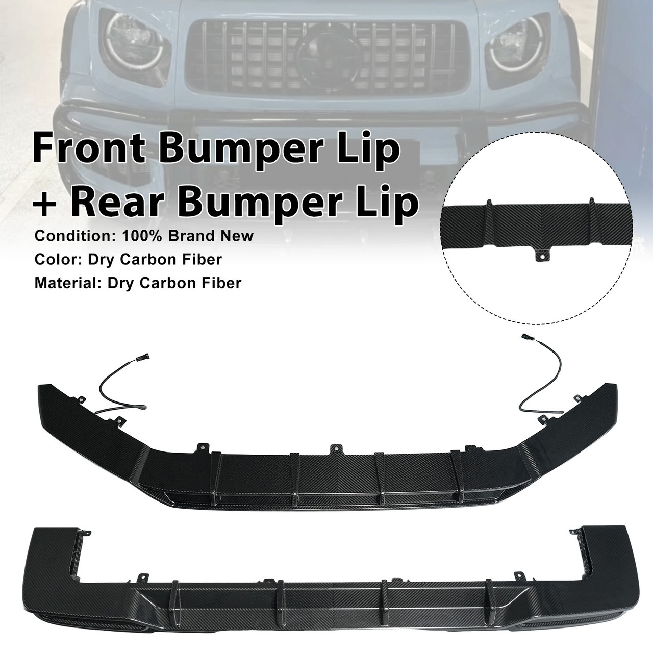 Dry Carbon Fiber Front Rear Bumper Diffuser Lip Fit Benz G-Class W465 2025+