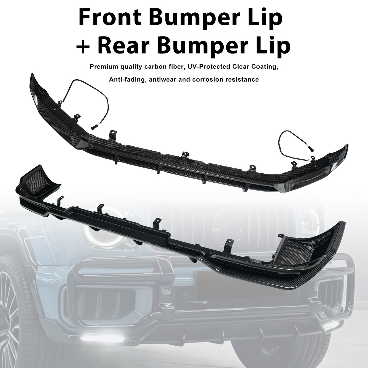 Dry Carbon Fiber Front Rear Bumper Diffuser Lip Fit Benz G-Class W465 2025+