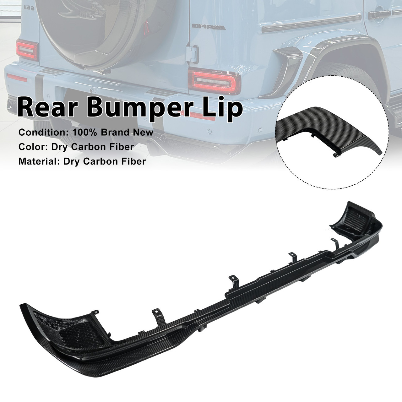 Dry Carbon Fiber Rear Bumper Diffuser Lip Fit Mercedes Benz G-Class W465 2025+