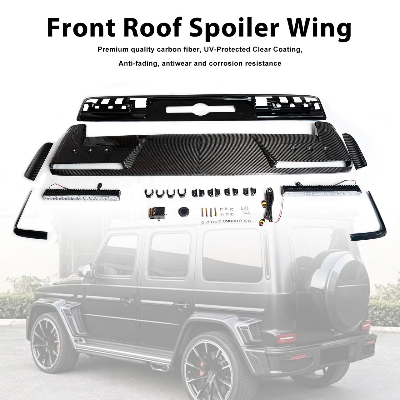 Front Roof Spoiler Wing Fit Mercedes Benz G-Class W465 B800 2025+ W/ LED