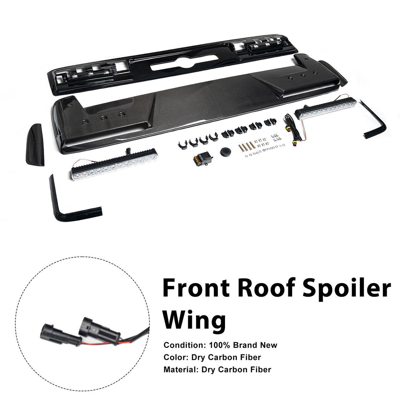 Front Roof Spoiler Wing Fit Mercedes Benz G-Class W465 B800 2025+ W/ LED