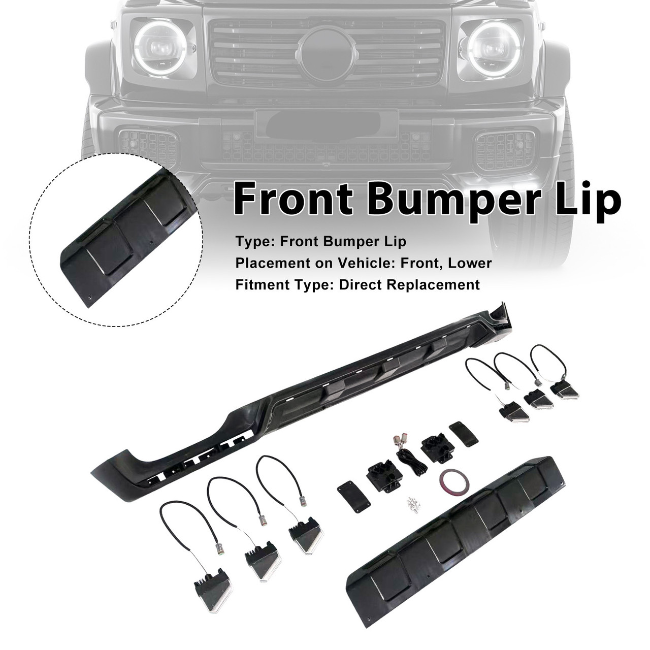 Front Bumper Diffuser Lip Fit Mercedes Benz G-Class W465 G450 G500 2025+ PP