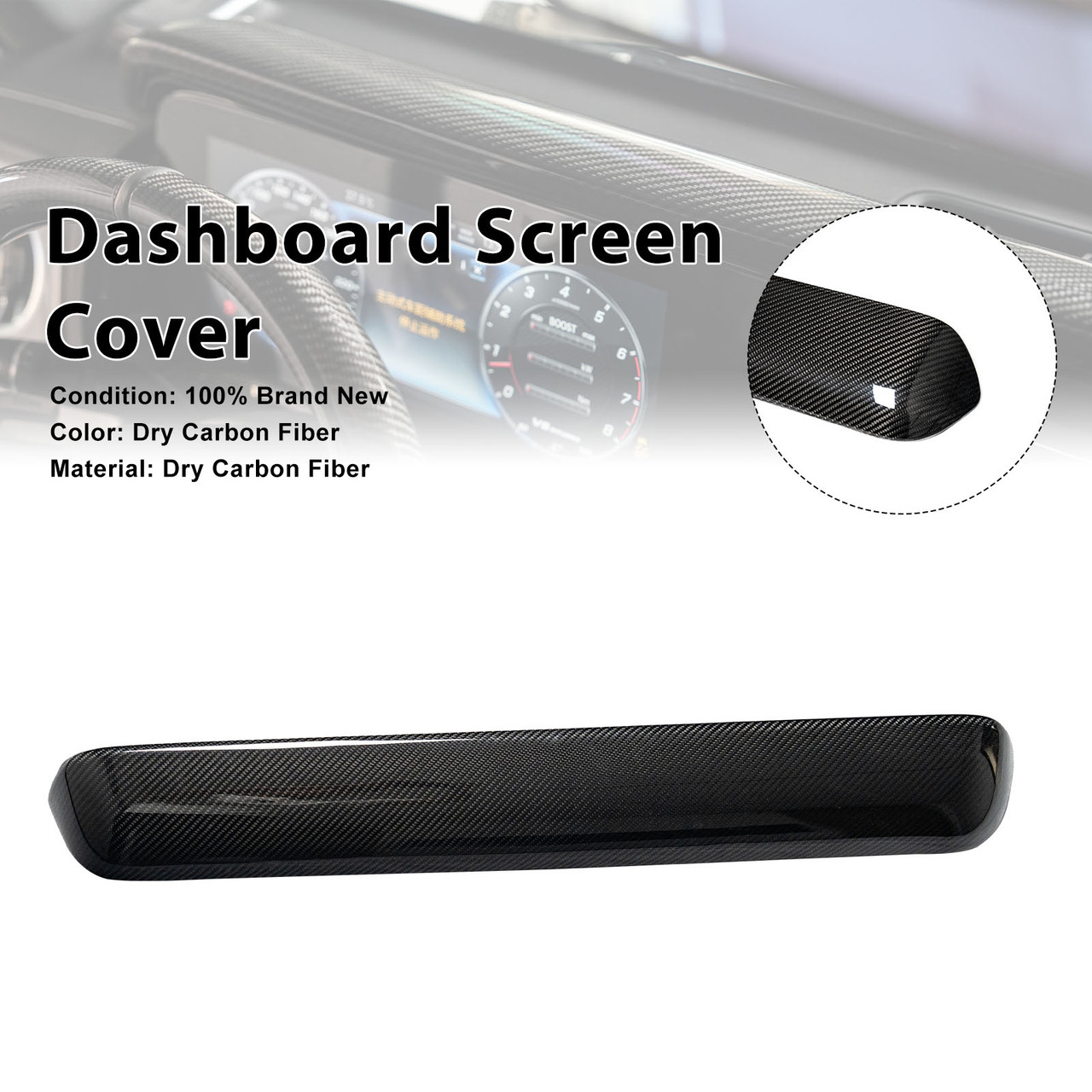Carbon Fiber Dashboard Screen Cover Trim Fit Mercedes Benz W464 W465 2019-2026
