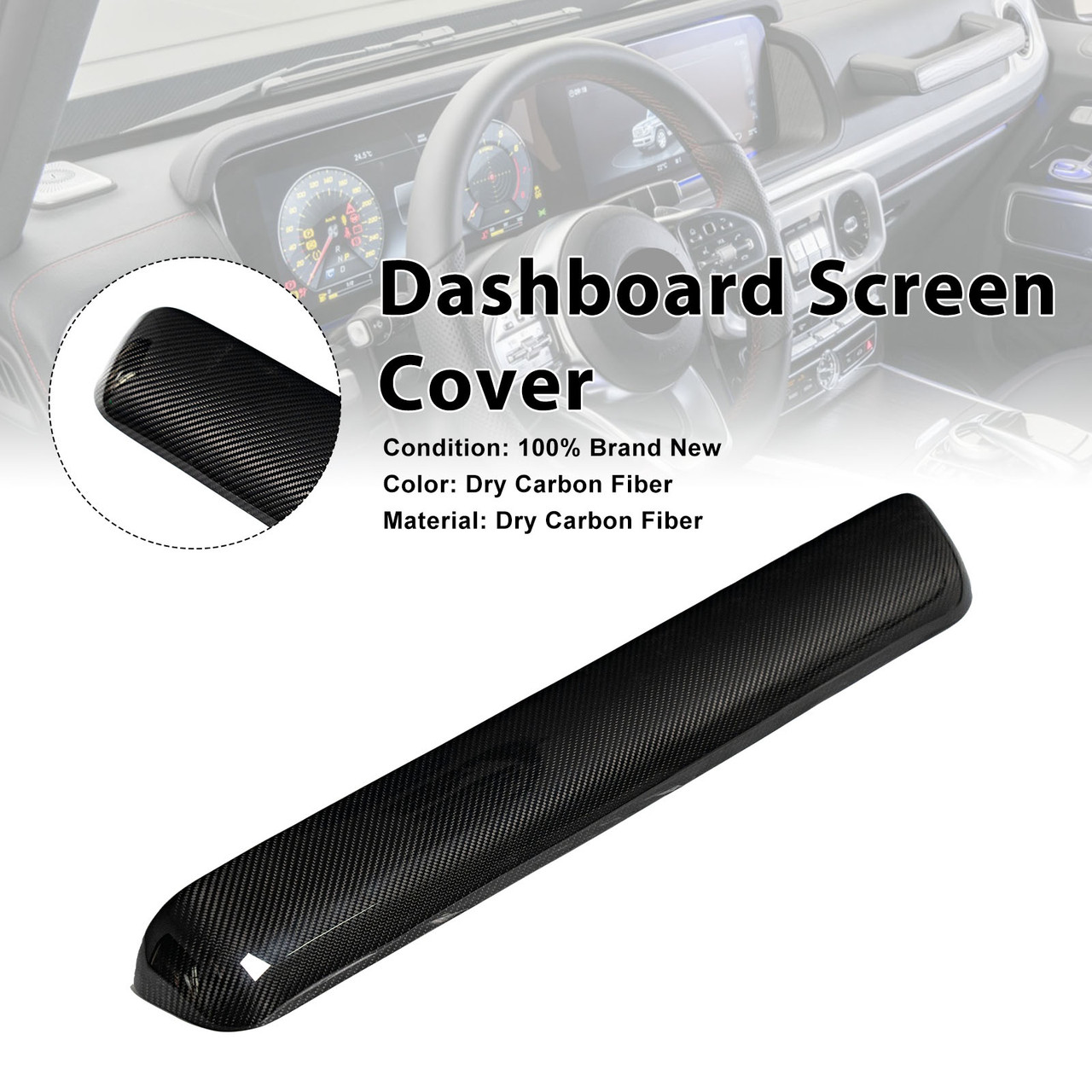 Carbon Fiber Dashboard Screen Cover Trim Fit Mercedes Benz W464 W465 2019-2026