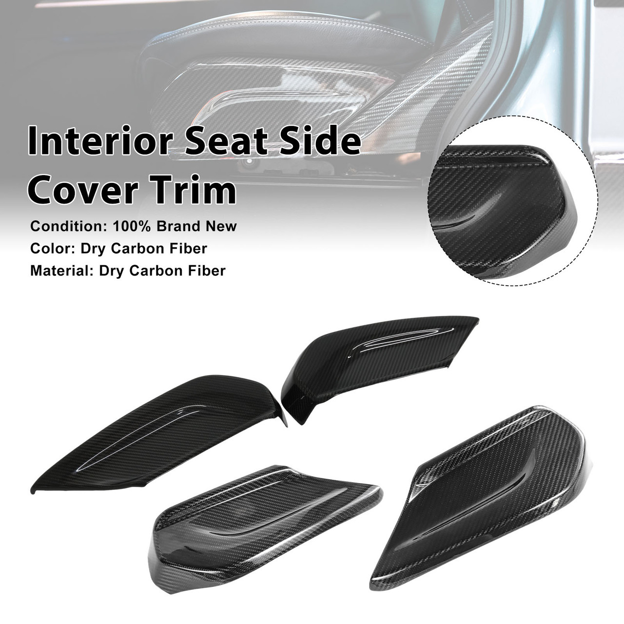 Carbon Fiber Seat Side Panel Cover Trim Fit Mercedes Benz W464 W465 2019-2026
