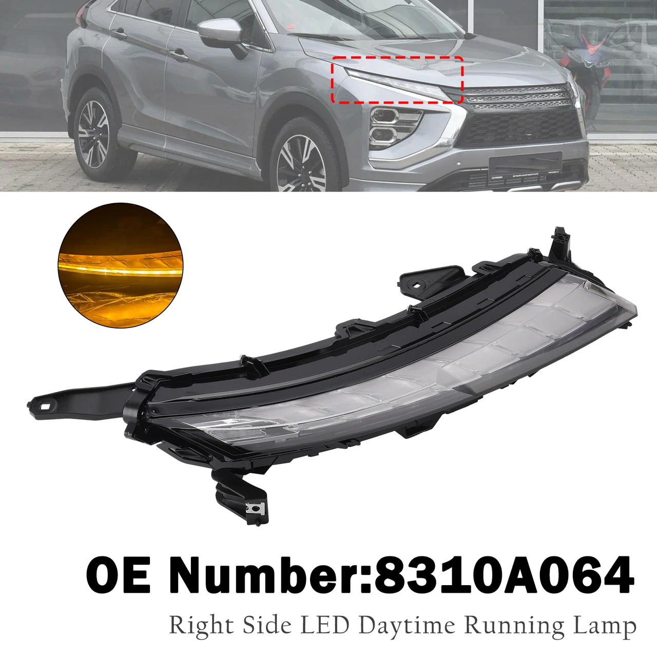 Right Side Front LED DRL Lamp 8310A063 For Mitsubishi Eclipse Cross 2022-2026