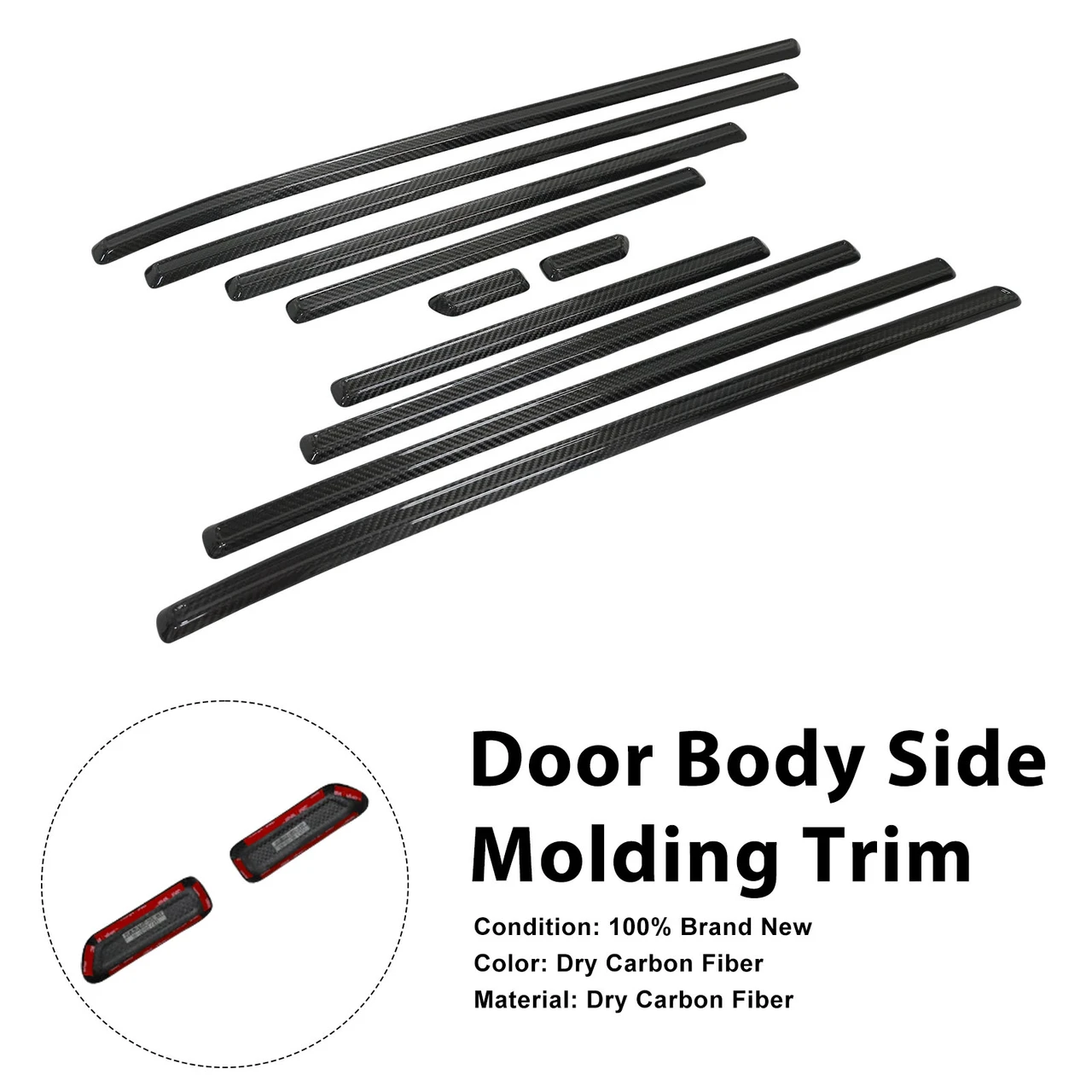 Dry Carbon Door Body Side Molding Trim Fit Benz G Class W464 W465 2019-2026