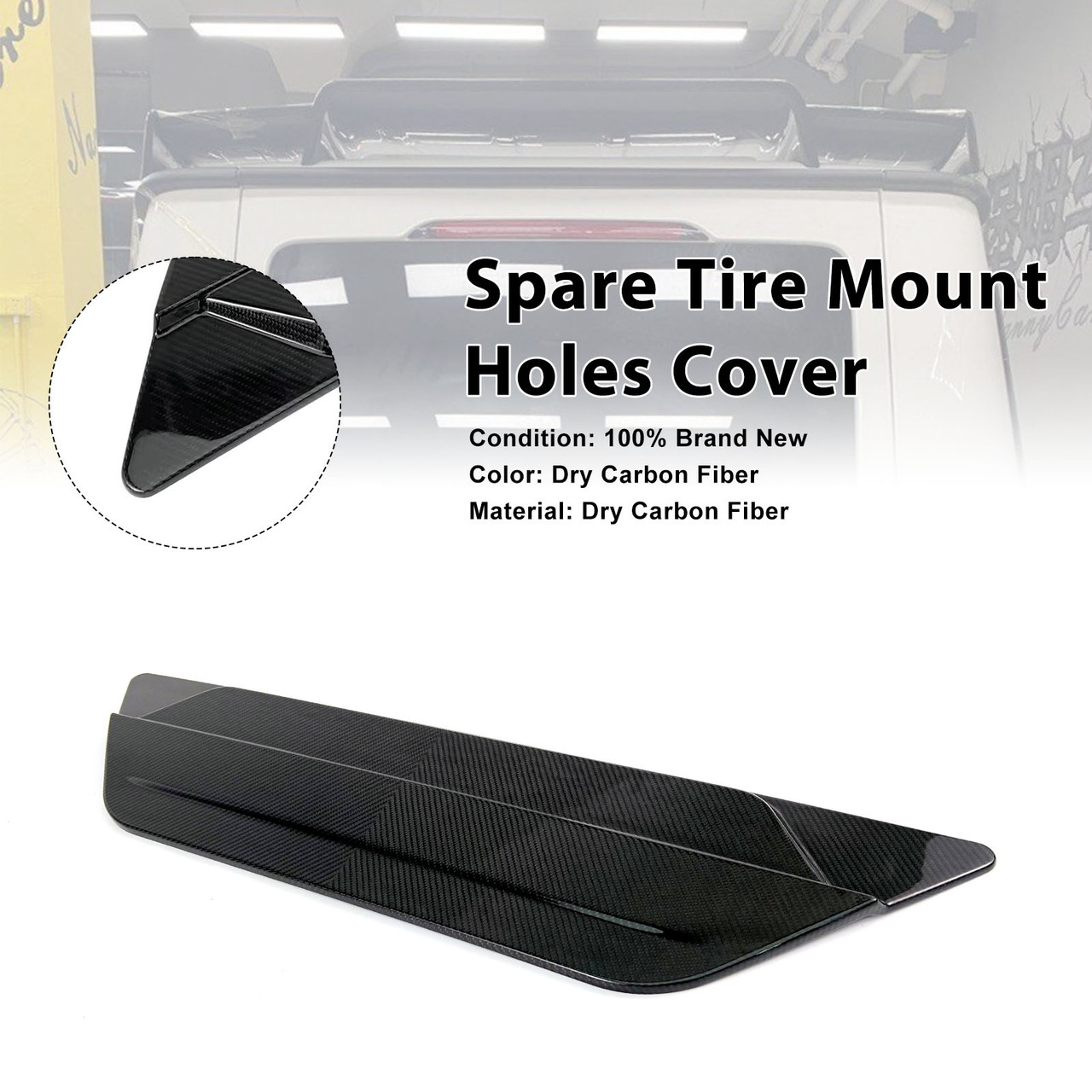 Carbon Fiber Spare Tire Mount Holes Cover Fit Mercedes Benz W464 W465 2019-26