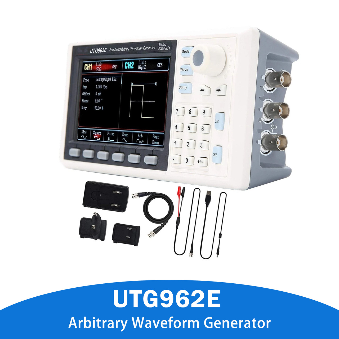 UTG962E Arbitrary Waveform Generator Function Generator Kit 60Mhz 200MSa/s