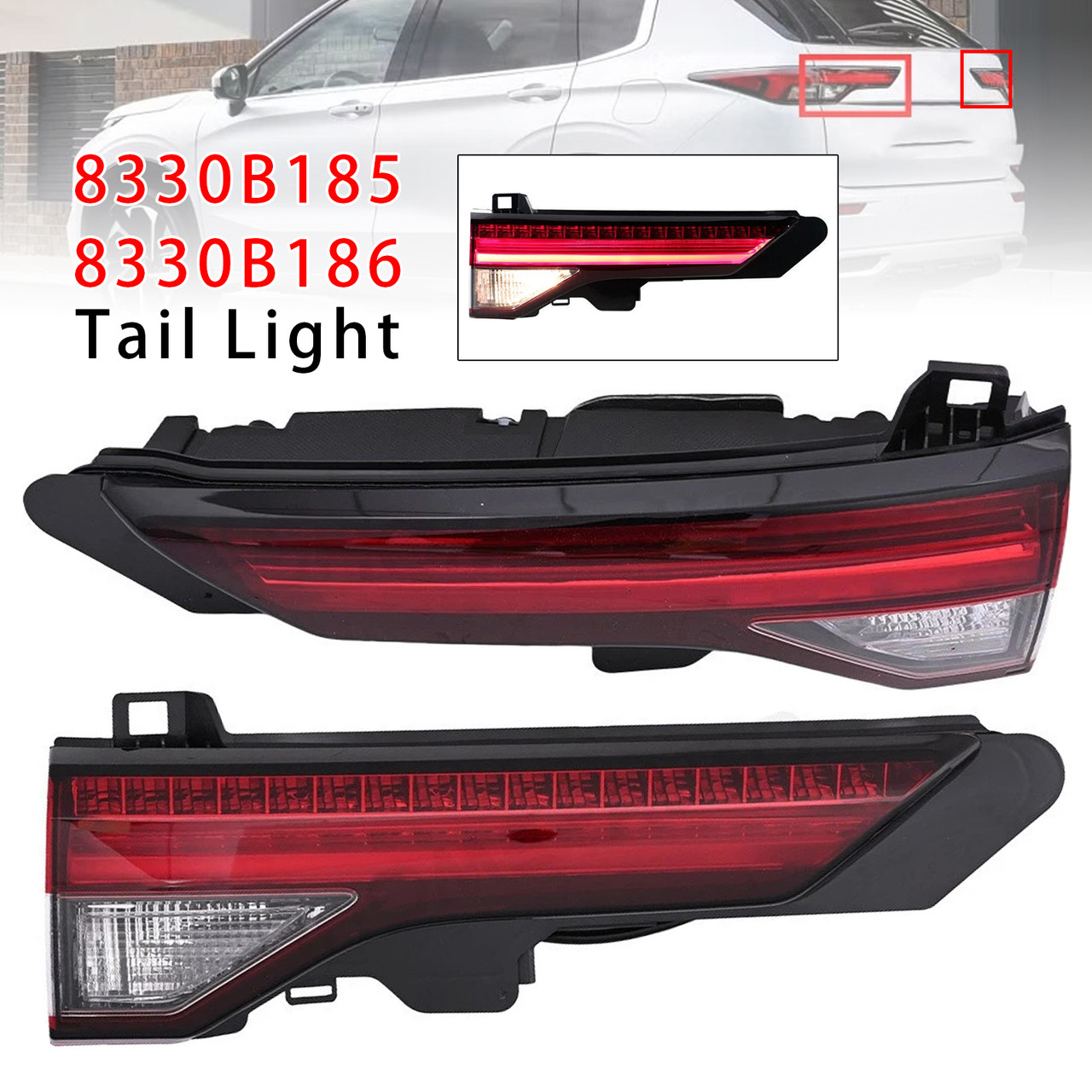 Left+Right Inner Rear Brake Tail Light For Mitsubishi Outlander 2022-2024