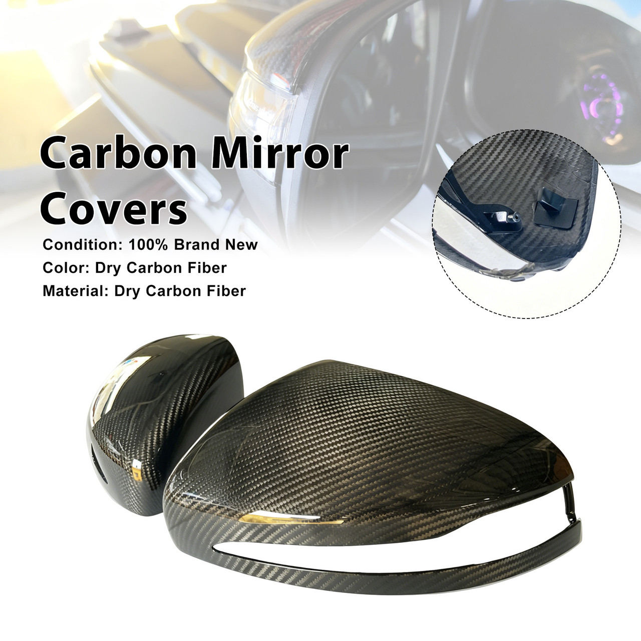Carbon Fiber Side Mirror Covers Fit Mercedes Benz G450 G500 G580 W465 2025+