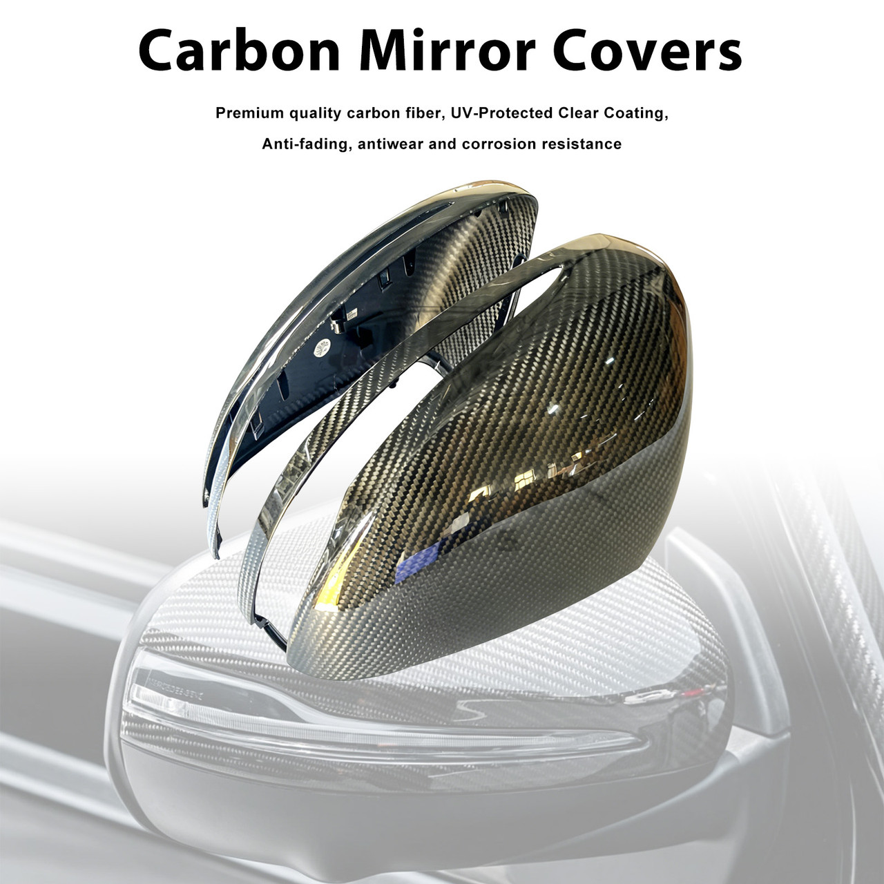 Carbon Fiber Side Mirror Covers Fit Mercedes Benz G450 G500 G580 W465 2025+