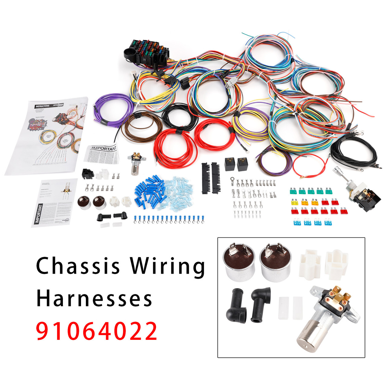 Universal 22 Circuit Wiring Harness Custom Wire Kit Xl Wires 91064022