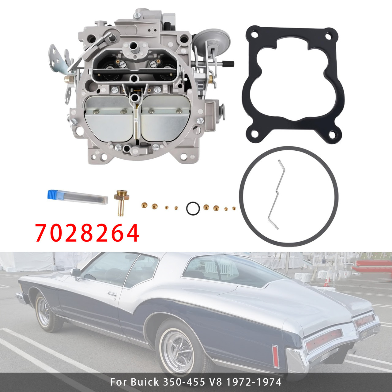 7028264 4 Barrel Carburetor For Pontiac Firebird Quadrajet 4MC 4MV 1968
