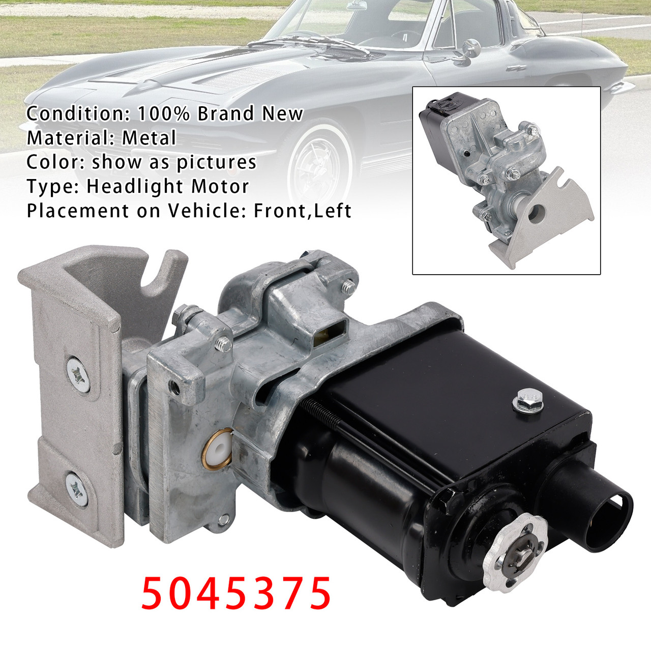Left Headlight Motor 5045375 For Chevrolet Corvette 1963-1967
