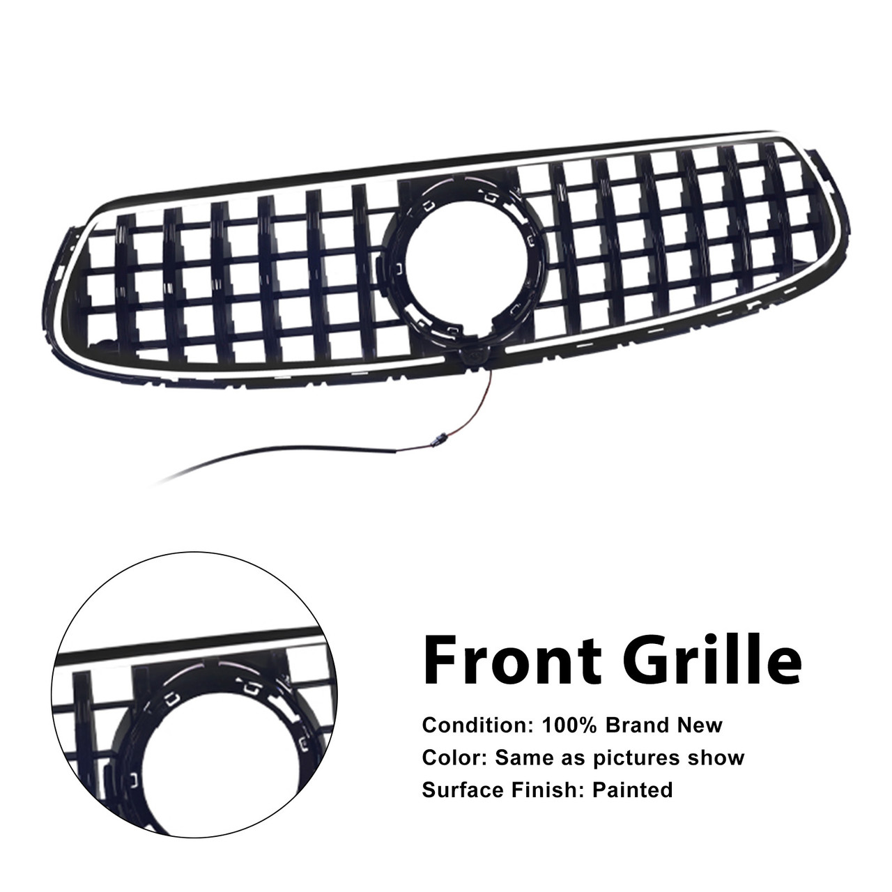 GT-Style Front Bumper Grille Fit Mercedes-Benz X253 GLC250 GLC300 2020-2022