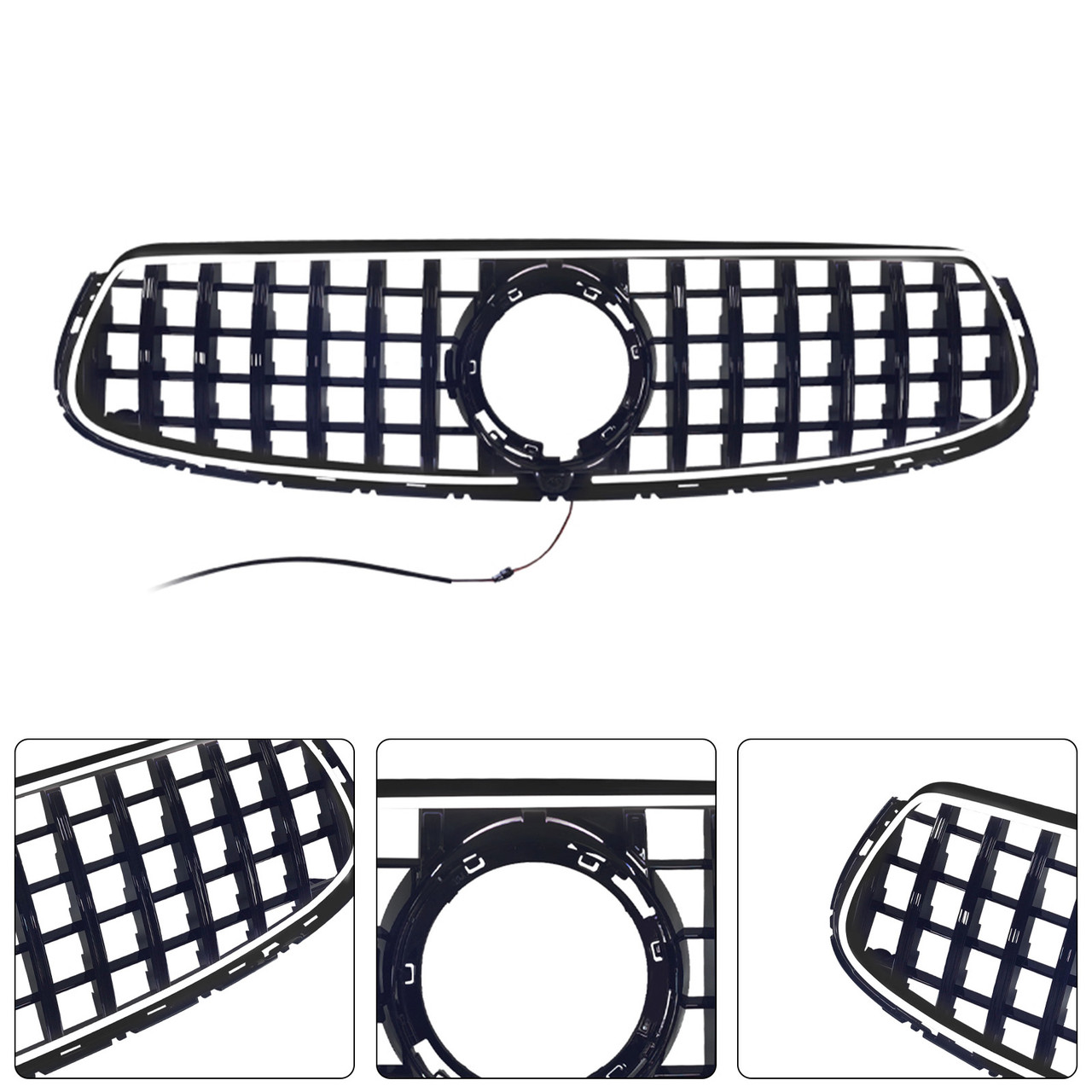 GT-Style Front Bumper Grille Fit Mercedes-Benz X253 GLC250 GLC300 2020-2022
