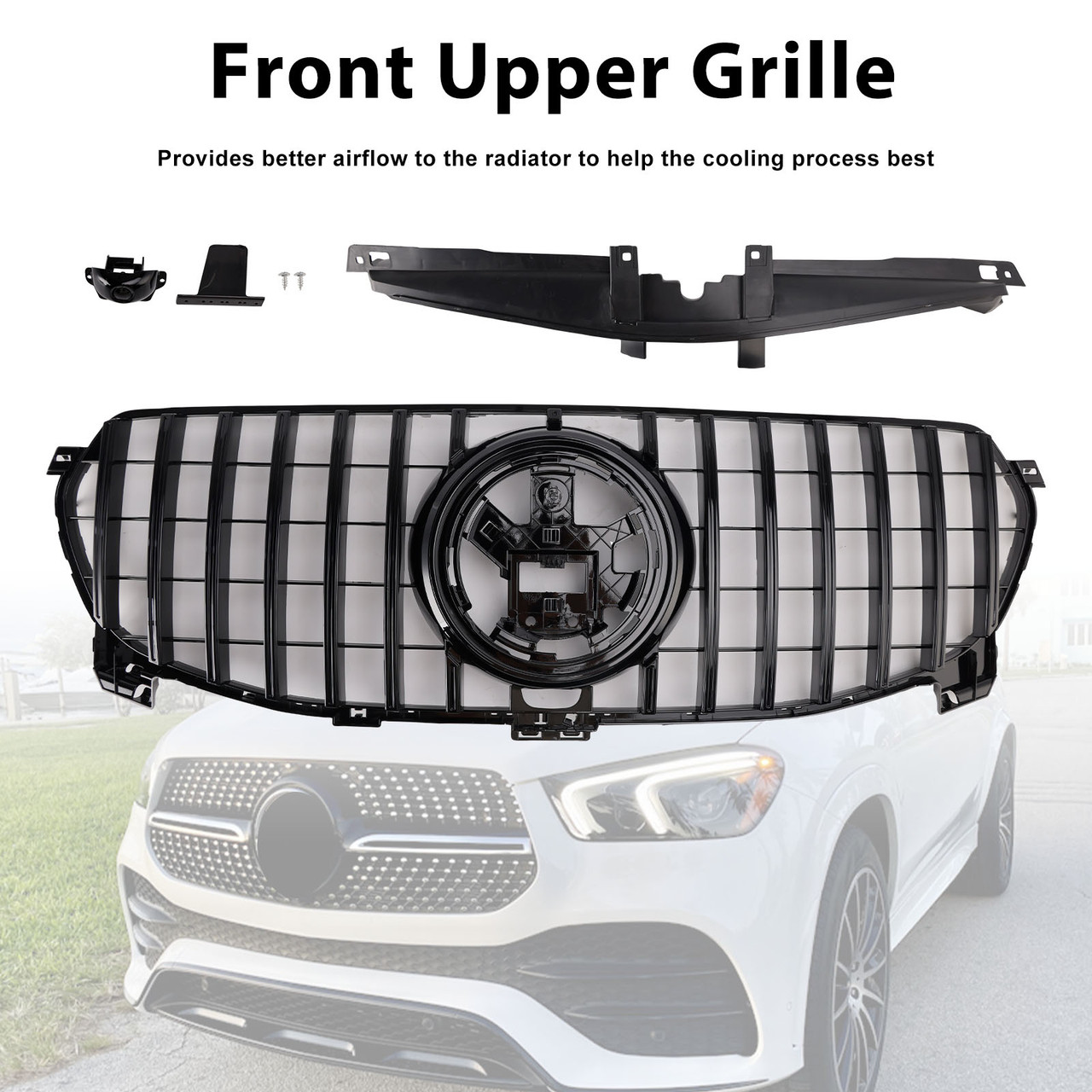 Front Bumper Grille Grill Fit Mercedes Benz GLE-Class W167 GLE350 2020-2022