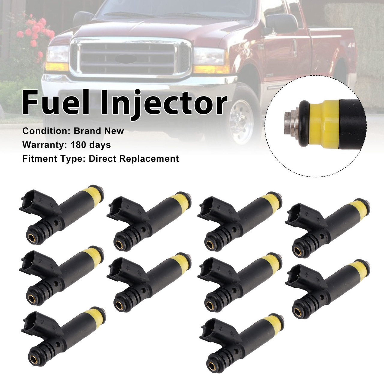 10Pcs Fuel Injector For Ford F-450 Super Duty 6.8L V10 2005-2016 BC3E-CA