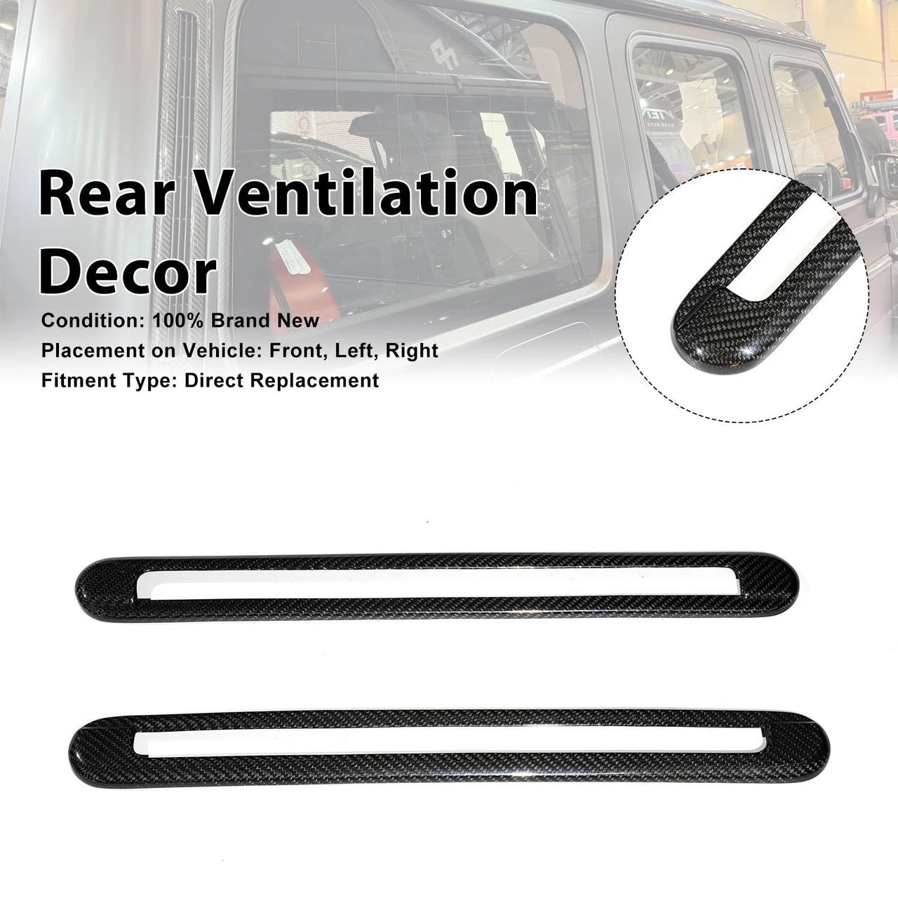 Carbon Fiber Rear Side Air Vent Outlet Trim Fit Benz G Class G63 G550 2025+