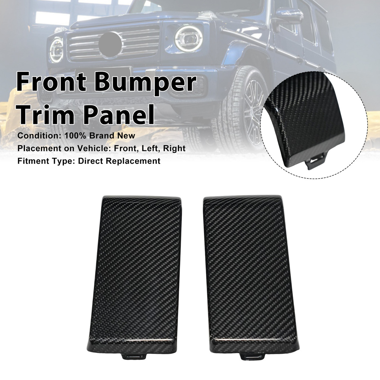 Carbon Fiber Front Bumper Guards Cover Trim Fit Mercedes Benz W465 G63 2025+
