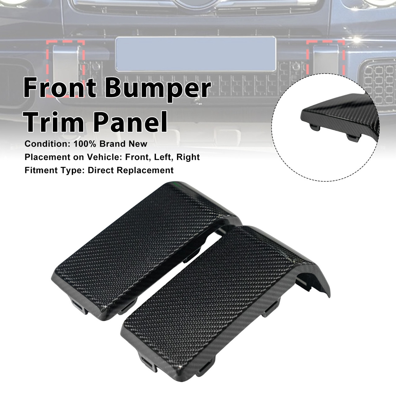 Carbon Fiber Front Bumper Guards Cover Trim Fit Mercedes Benz W465 G63 2025+