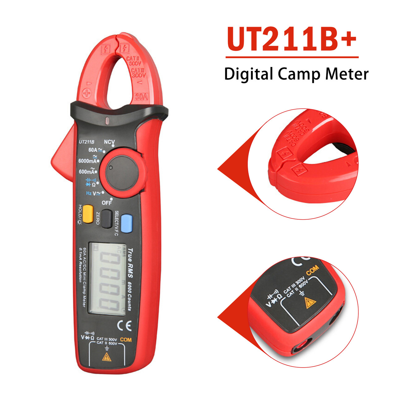 UT211B 60A Mini TRMS Multimeter Digital Clamp Meter AC DC VFC NCV Tester
