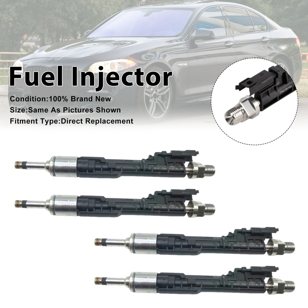 4Pcs Fuel Injector For BMW F10/F11 13-17 F06/F12/F13 2012-2018 0261500186