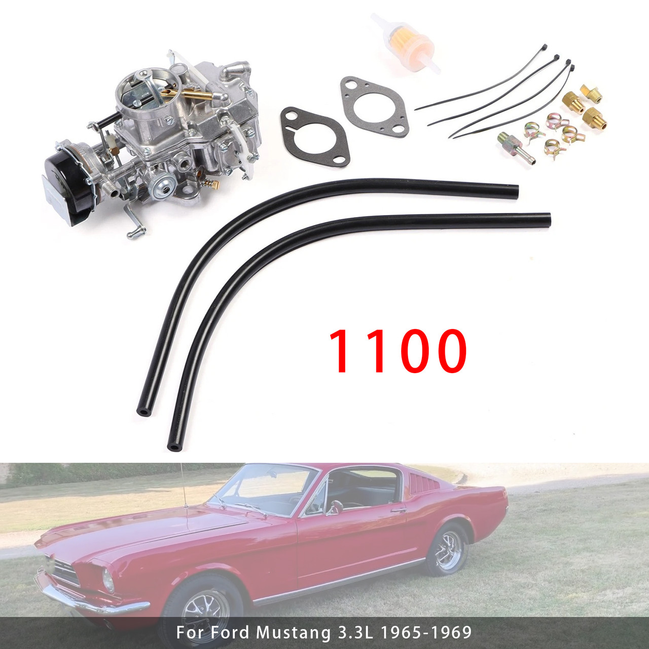 Carburetor 1100 For 170 Ford /200 Ford 6 Cyl 1965-1969 For Mustang 3.3L