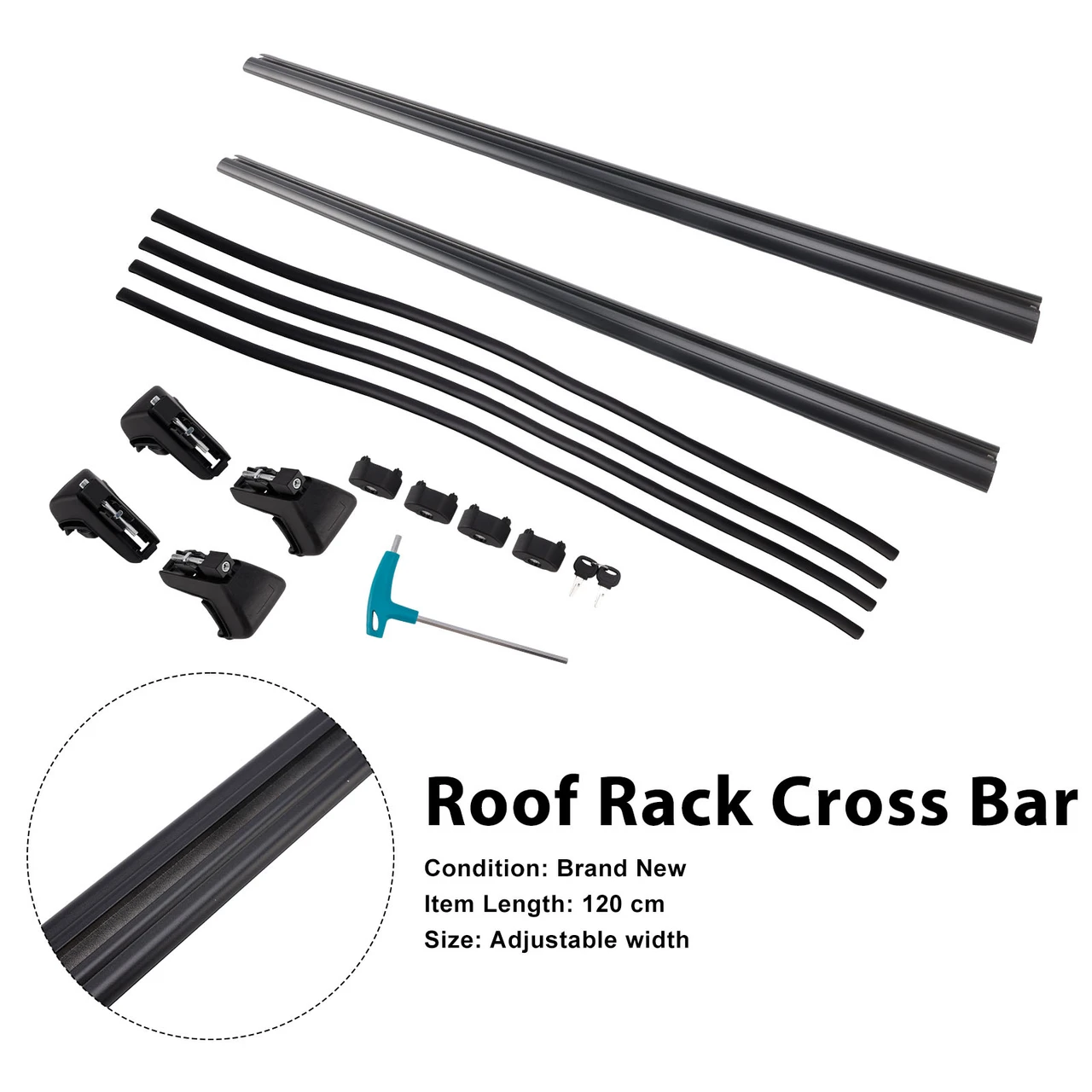120CM Universal Aluminium Car Roof Rack Luggage Carrier Cross Bar Rail Lockable