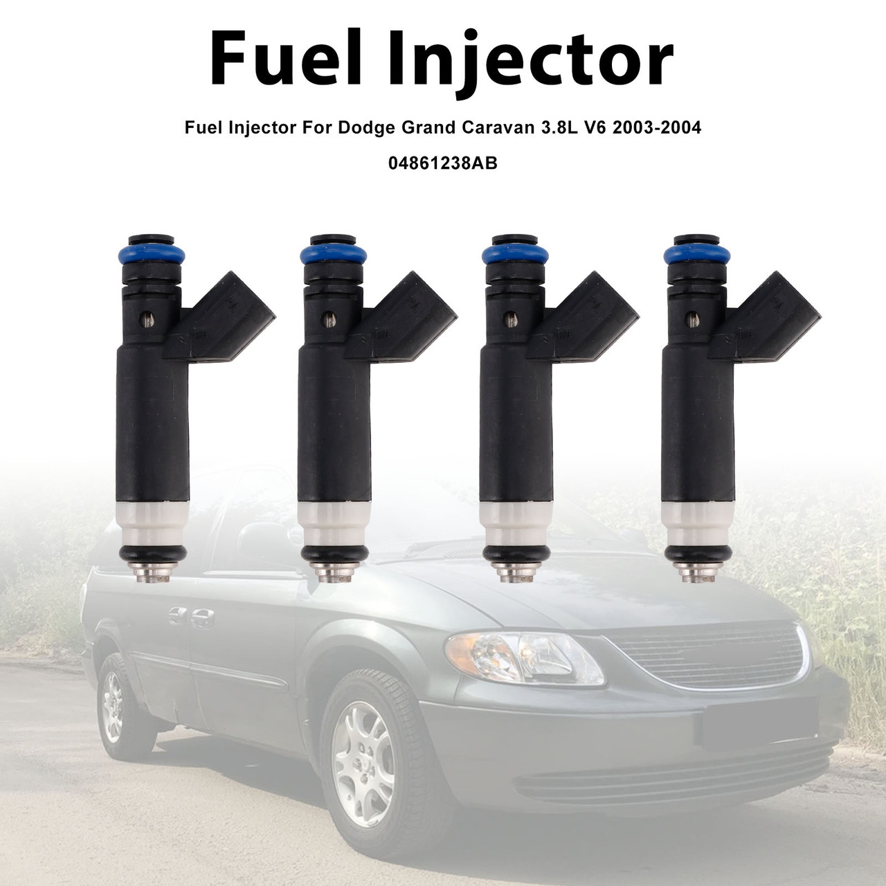6Pcs Fuel Injector For Dodge Grand Caravan 3.8L V6 2003-2004 04861238AB