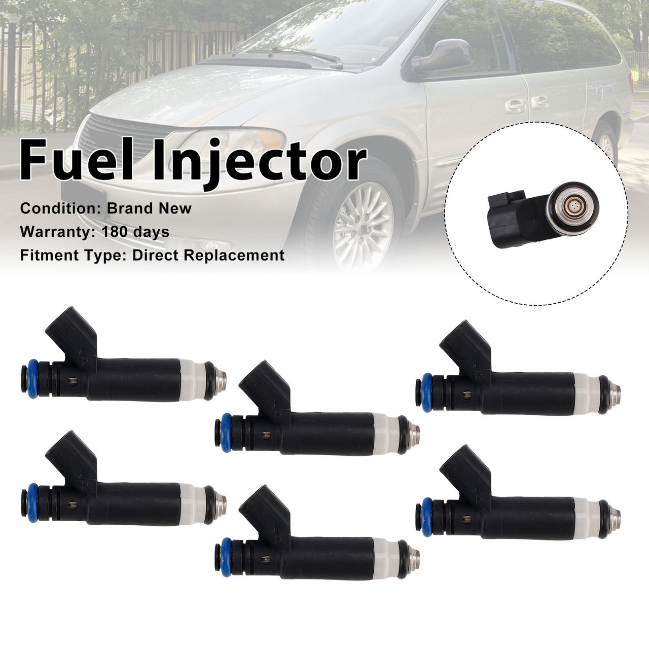 6Pcs Fuel Injector For Dodge Grand Caravan 3.8L V6 2003-2004 04861238AB