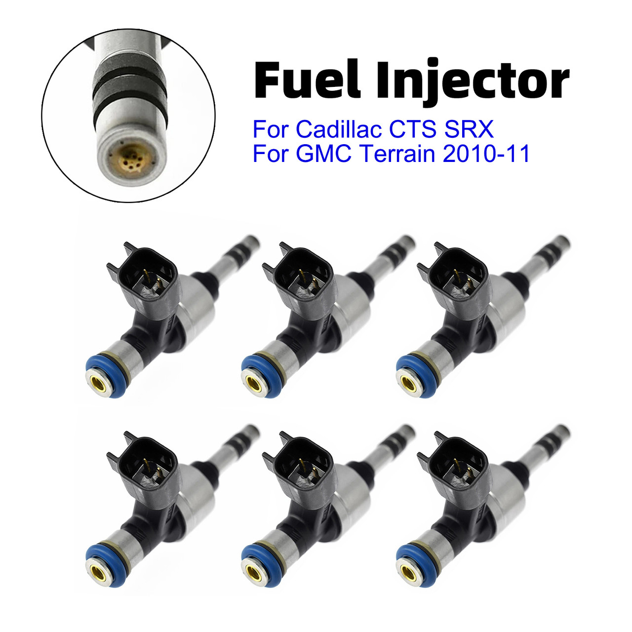 6Pcs Fuel Injector For Cadillac CTS SRX For GMC Terrain 2010-11 12629927