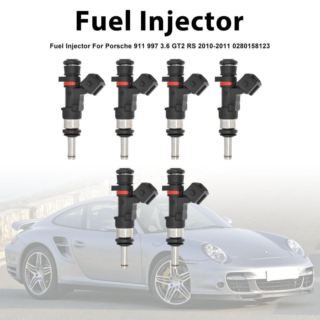 6Pcs Fuel Injector For Porsche 911 997 3.6 GT2 RS 2010-2011 0280158123