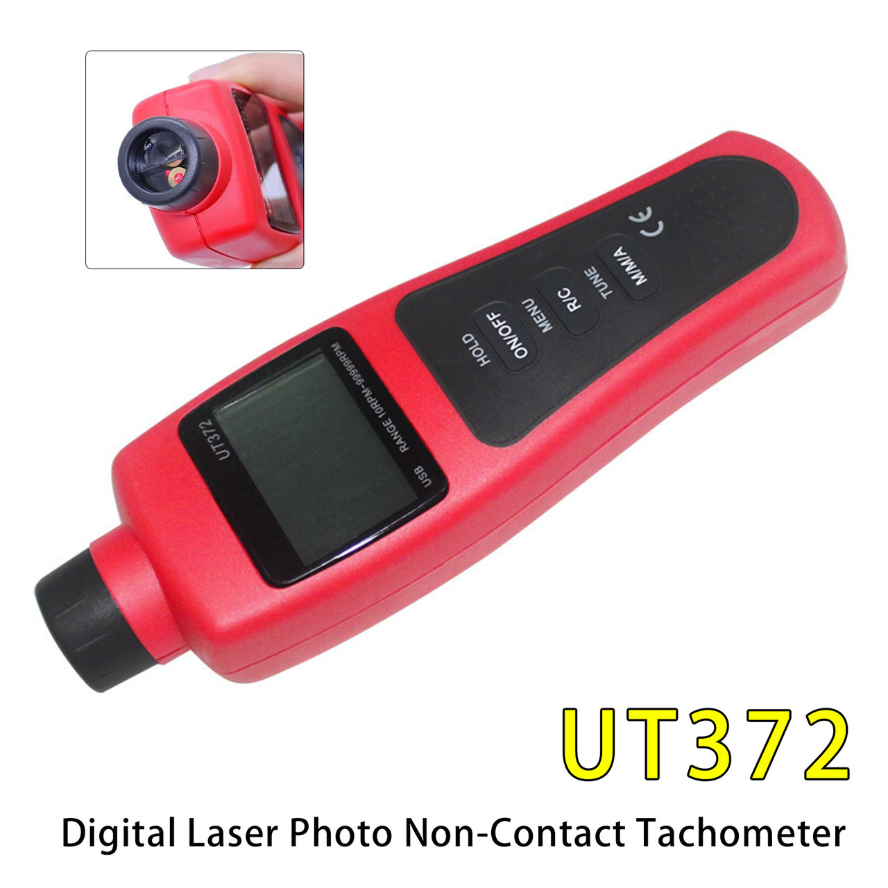 UT372 Digital Laser Photo Non-Contact Tachometer Wide Range USB Interface