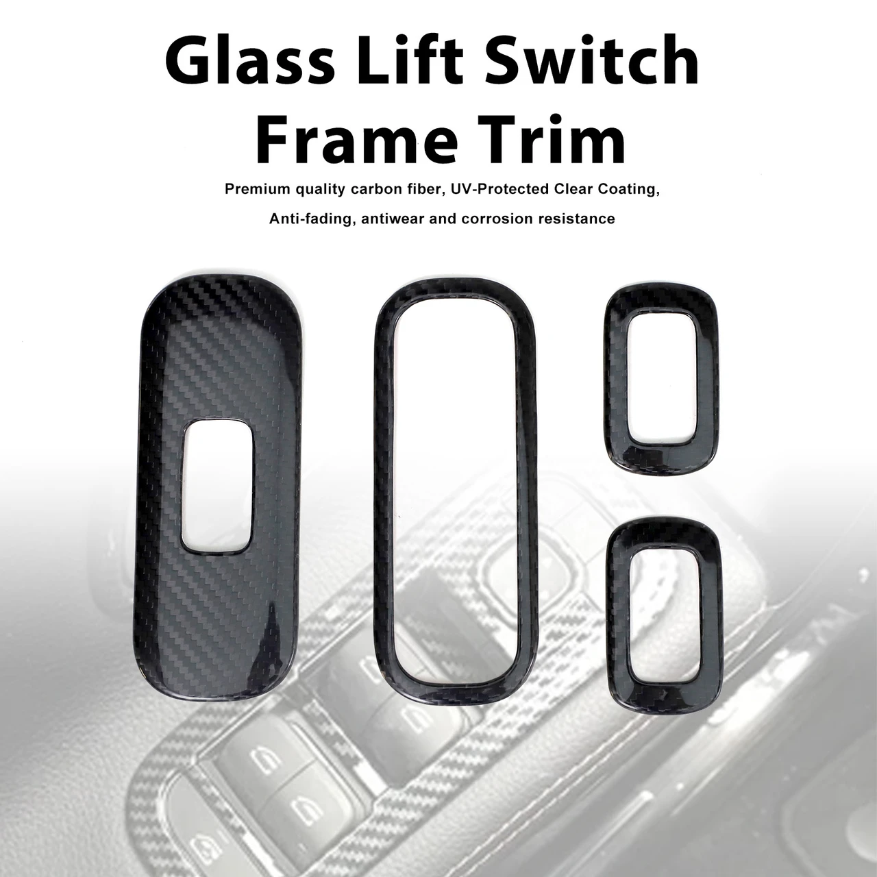 Carbon Fiber Glass Lift Switch Frame Trim Fit Benz G-Class W464 W465 2019-2026