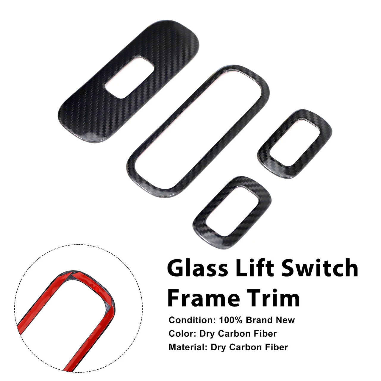 Carbon Fiber Glass Lift Switch Frame Trim Fit Benz G-Class W464 W465 2019-2026